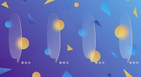 Chat dialog boxes in glass morphism effect style Stock Illustration