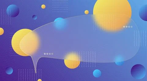 Chat dialog boxes in glass morphism effect style Stock Illustration