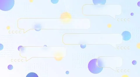 Chat dialog boxes in glass morphism effect style Stock Illustration