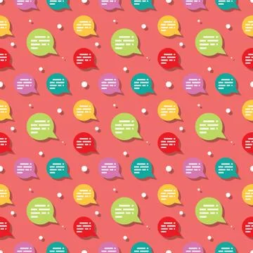 Chat Dialog Bubble Seamless Pattern 스톡 일러스트