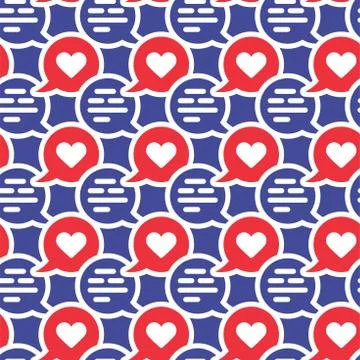 Chat dialog speech clouds Cute Seamless pattern. Vector illustration Abstract 스톡 일러스트