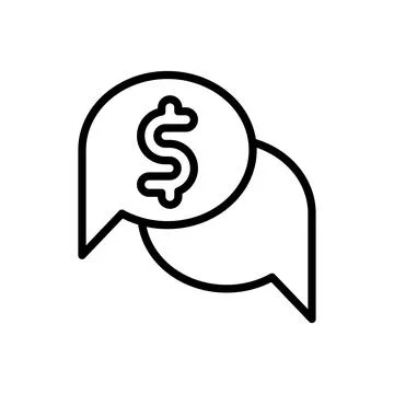 Chat dollar icon. Simple line, outline vector elements of bankruptcy icons for Stock Illustration