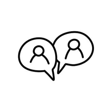 Chat doodle icon, vector black line illustration Stock Illustration