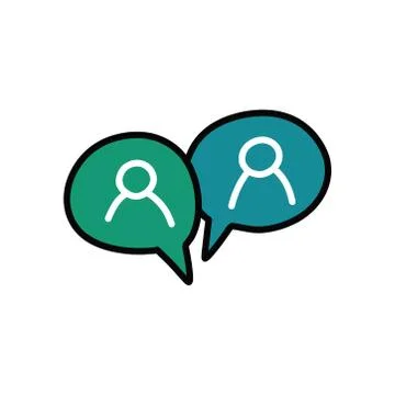 Chat doodle icon, vector color line illustration Stock Illustration