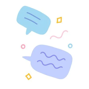 Chat doodles, text messaging concept, hand drawn icon, symbol of online Stock Illustration