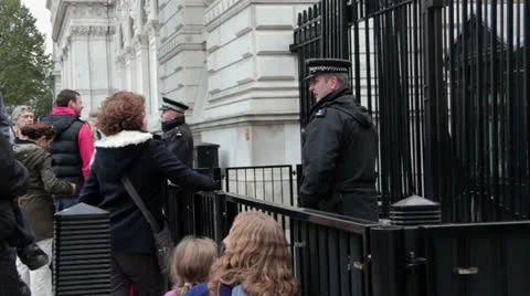 A Chat from Downing St Stock Footage 24387268
