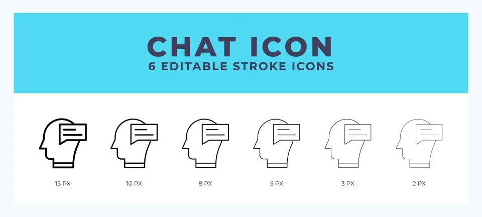 Chat editable line icon. Vector illustration with different stroke. Stock Illustration