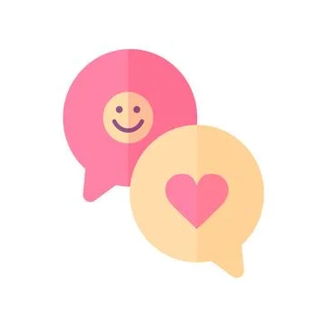 Chat emoji in speech bubbles. Flat style. Vector illustration Stock Illustration