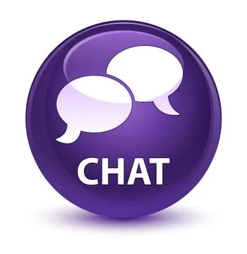 Chat glassy purple round button Stock Illustration