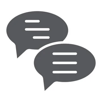 Chat glyph icon, message and communication, speech bubbles sign, vector graphics Stock Illustration