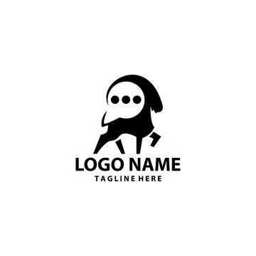 Chat goat logo design vector Stock Illustration