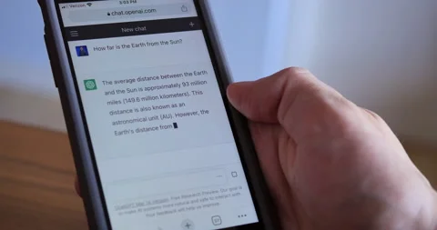 CHAT GPT AI Software Answering Questions Futuristic Tech Concept Stock Footage 237278671