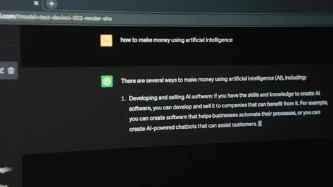 Chat GPT Artificial Intelligence Generating Answer Видео 240576462