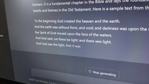 Chat gpt artificial intelligence website on the computer screen. chatgpt app. Video stock 232380162