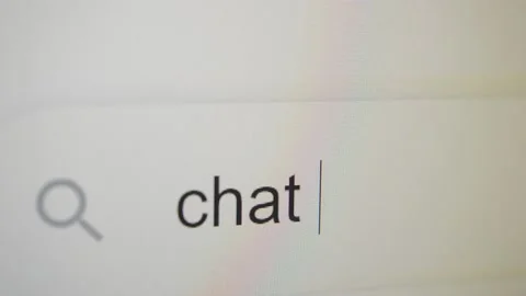 Chat gpt search on the google internet bar. search chatgpt. Video stock 231129327