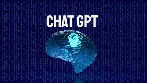 The chat gpt text and brain for technology concept 3d rendering イラスト素材