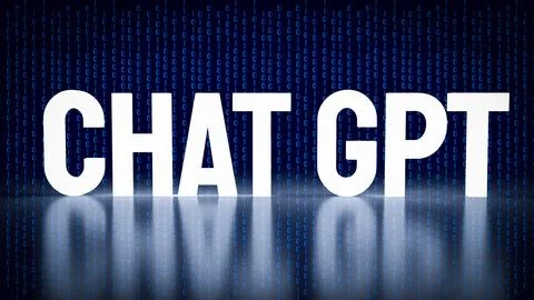 The chat gpt text glow on digital background  for technology  or it concept.. イラスト素材