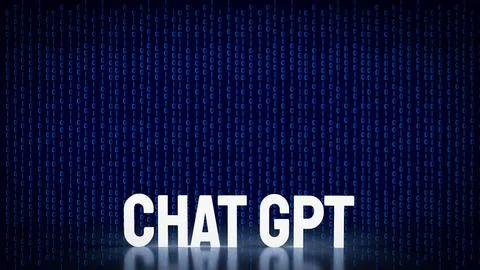 The chat gpt text glow on digital background  for technology  or it concept.. Stock Illustration