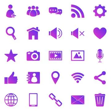 Chat gradient icons on white background 스톡 일러스트