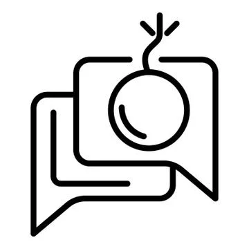 Chat hacker bomb icon, outline style Stock Illustration