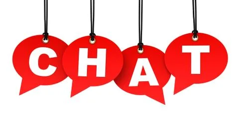 Chat hanging note concept  3d illustration Stock Illustration