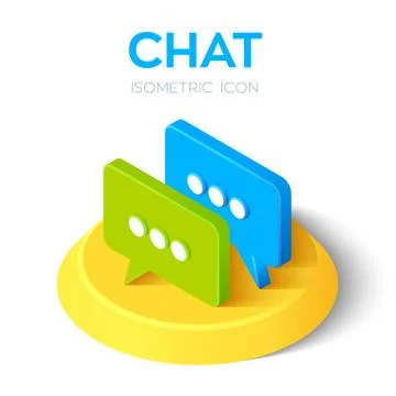 Chat icon. 3D Isometric Chat sign. Created For Mobile, Web, Decor, Print Prod Stock Illustration