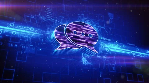 Chat icon on abstract blue background Stock Footage 63510738
