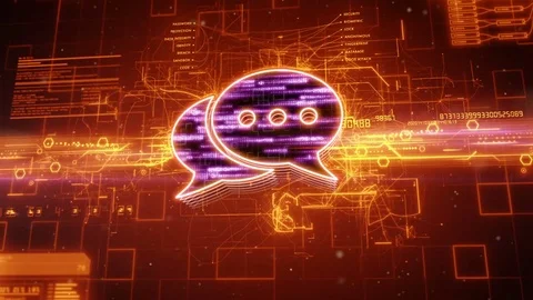 Chat icon on abstract red background Stock Footage 72345611
