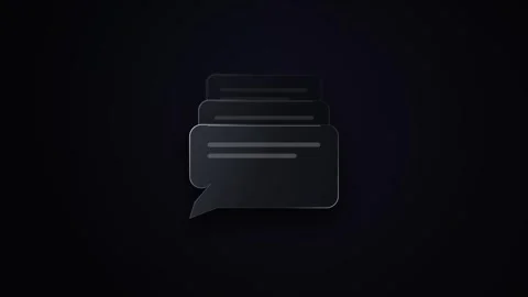 Chat Icon Animation with Glowing Dark Glassmorphism Effect for Digital Comm.. Видео 347277948