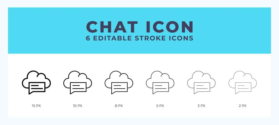 Chat icon with different stroke. Vector illustration. Stock Illustration