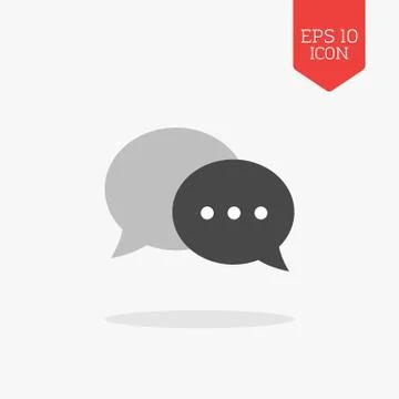 Chat icon. Flat design gray color symbol. Modern UI web navigation, sign. Stock Illustration