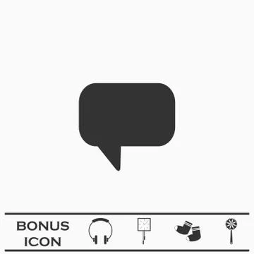 Chat icon flat. Stock Illustration