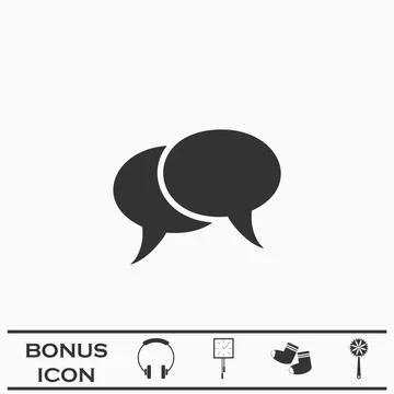 Chat icon flat Stock Illustration