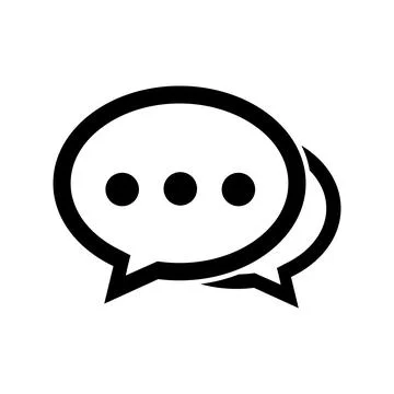 Chat icon in flat line style isolated on white background. Speech bubble symb Illustrazione stock
