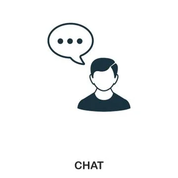 Chat icon. Line style icon design. UI. Illustration of chat icon. Pictogram Stock Illustration
