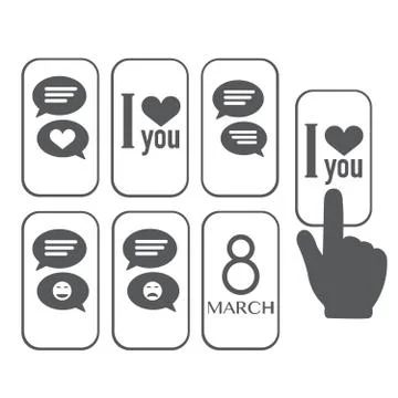 Chat icon, love message Illustrazione stock