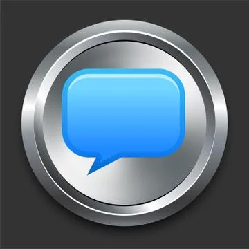 Chat Icon on Metal Internet Button Stock Illustration