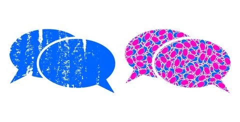 Chat Icon Recursion Mosaic and Grunge Textured Icon Illustrazione stock
