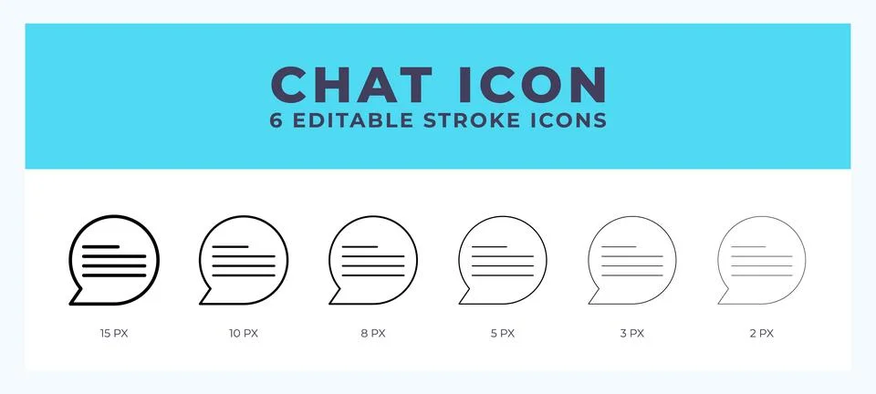 Chat icon set with different stroke. Design elements for logo. Vector illus.. Stock Illustration