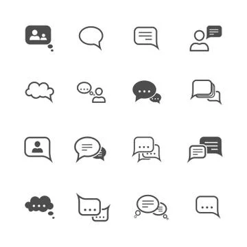 Chat icon set Illustrazione stock