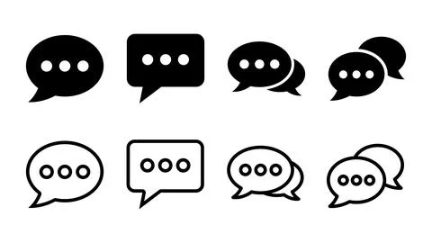 Chat icon set. speech bubble icon. comment icon vector. message. contact us Illustrazione stock