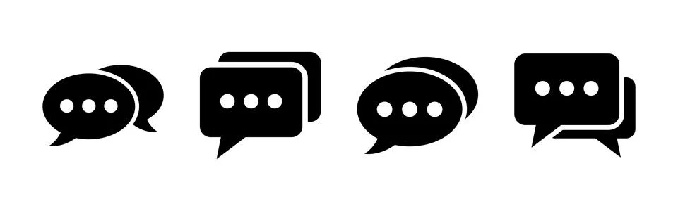Chat icon set. speech bubble icon. comment icon vector. message. contact us Illustrazione stock