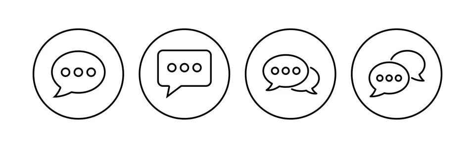 Chat icon set. speech bubble icon. comment icon vector. message. contact us 스톡 일러스트