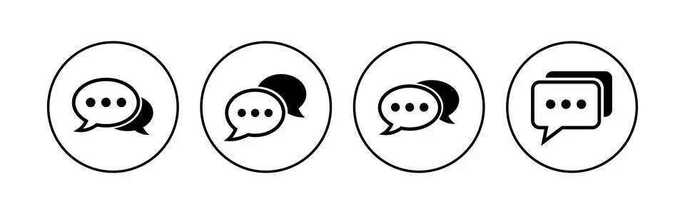 Chat icon set. speech bubble icon. comment icon vector. message. contact us 스톡 일러스트