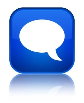 Chat icon special blue square button Illustrazione stock