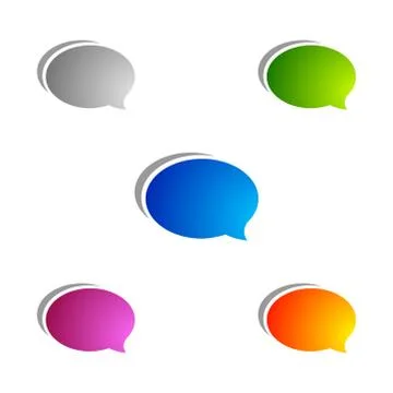 Chat Icon with Speech Bubble and Shadow, Set of Thought, Dream cloud. Talk Ba Stock Illustration