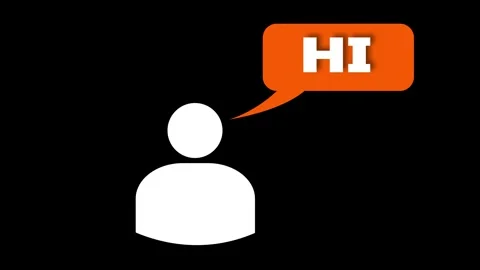 Chat Icon – Speech Bubble “Hi” &amp; Minimal Communication Symbol Stock Footage 310801480