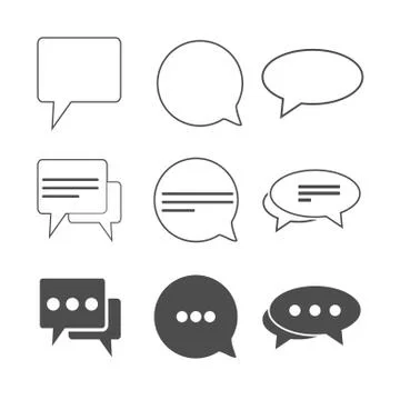 Chat icon. Speech bubbles icon. Message sign. Vector illustration, flat desig Stock Illustration