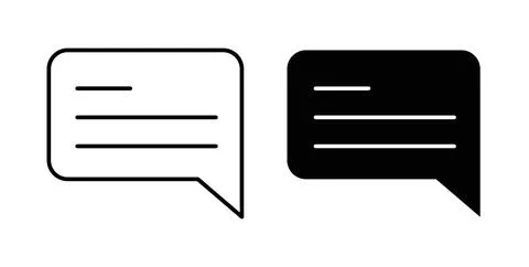 Chat icon. Style is flat and line symbol Stock Illustration