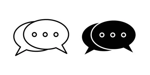 Chat icon. Style is flat and line symbol Stock Illustration